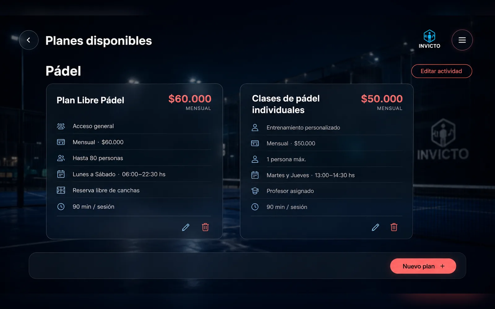 Planes y suscripciones