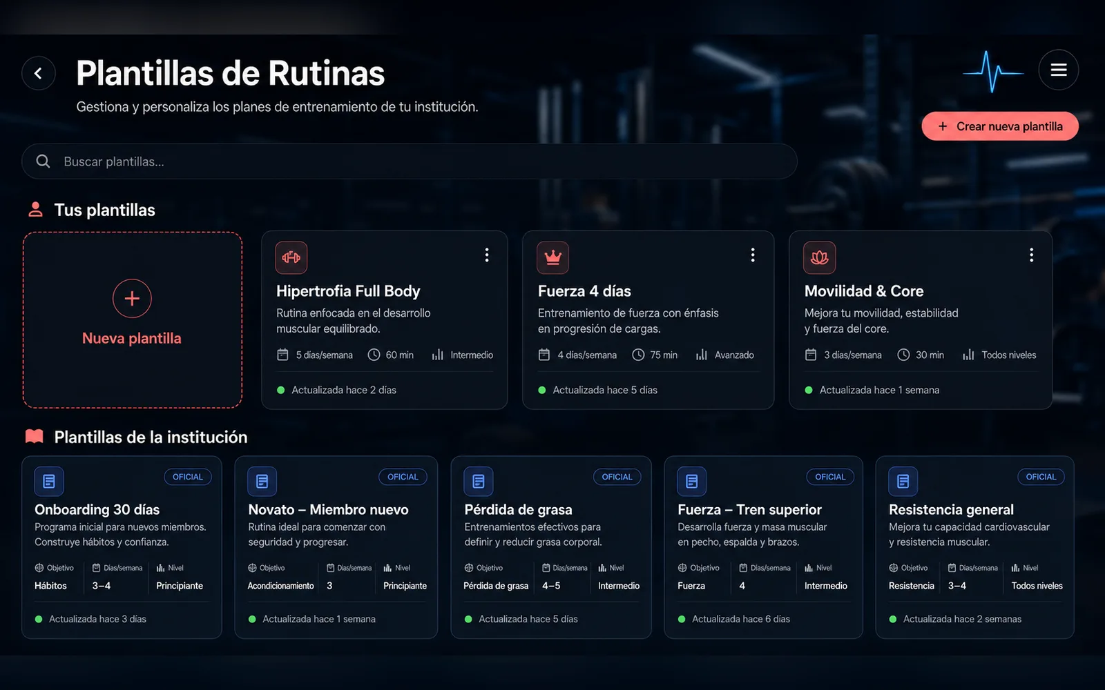 Armador de rutinas